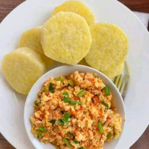 boiled yam and eggs