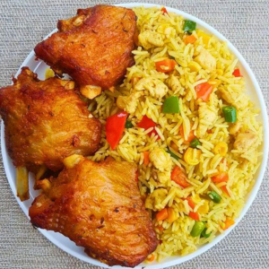 fried rice and turkey